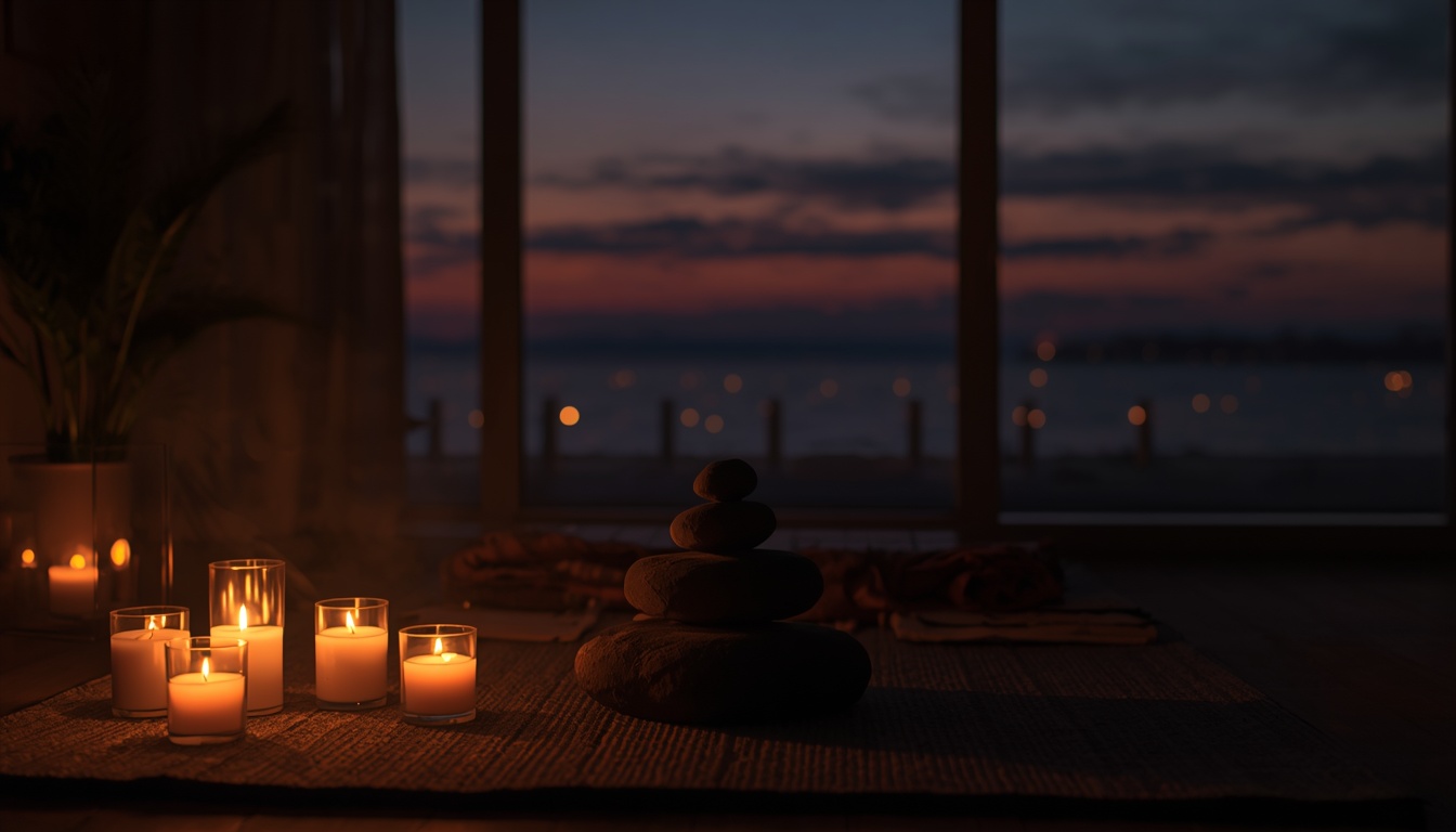 Person practicing evening relaxation ritual